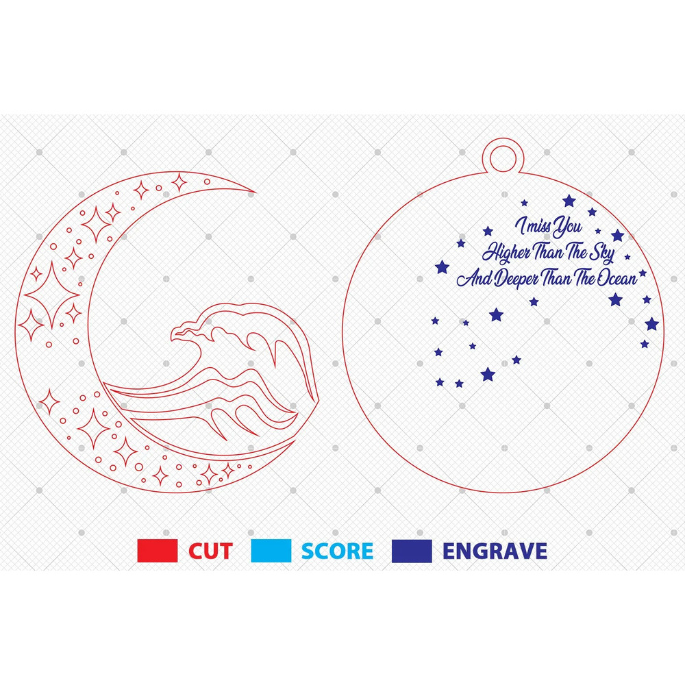 Deeper Than The Ocean Svg Memorial Ornament Laser Cut Files Svg 1