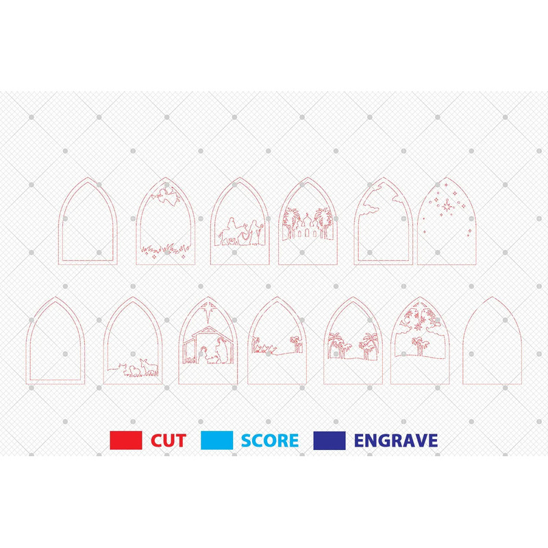 Nativity Scene Layer Svg3D Multilayer Christmas Nativity Scene Cut Files Svg 1