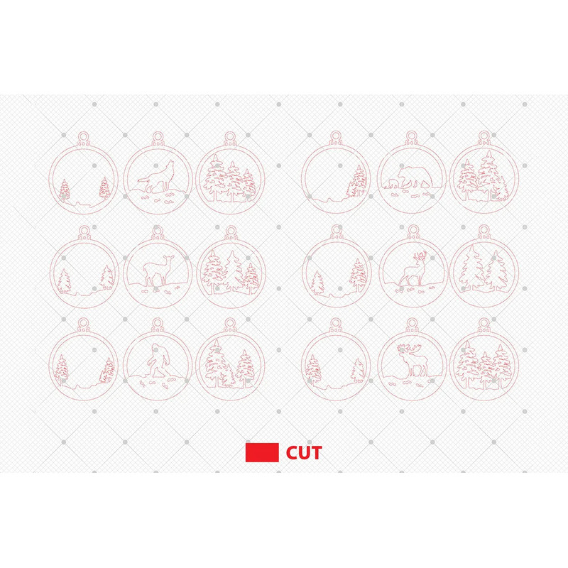 3D Christmas Ornament Laser Cut File SvgChristmas Scene Wood Sign Svg 1