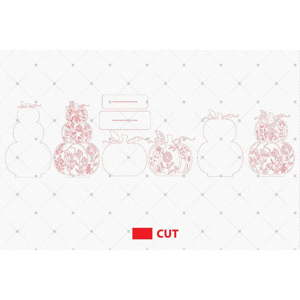 Floral Stacked Pumpkins Standing Decor Cut Files Svg Farmhouse Fall Decor 1