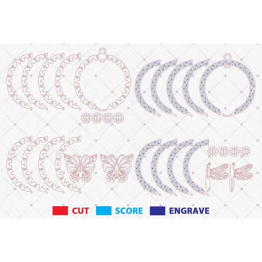 Butterfly Wind Spinner Laser Cut File Svg Butterfly Ornaments Wind Spinner SvgButterfly Wind Spinne 1