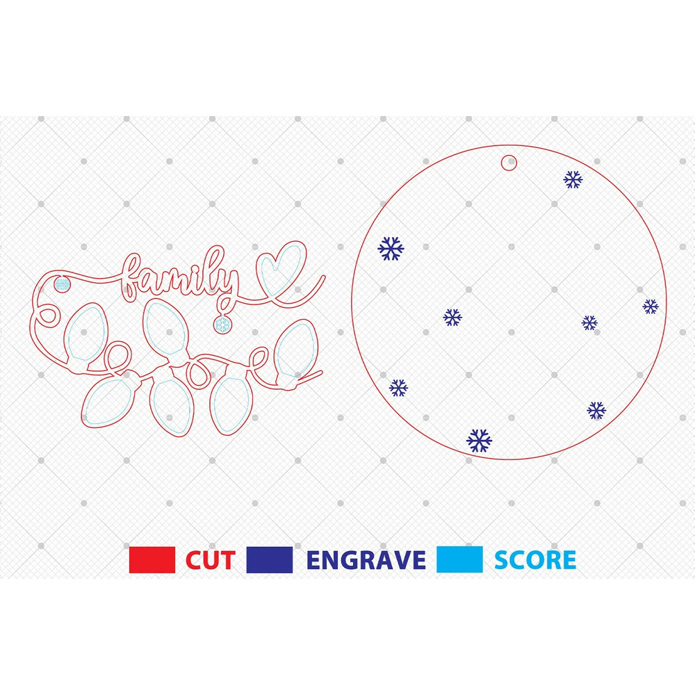 Personalized Christmas Family Ornament Laser Cut File Svg Christmas Light Wood Sign Svg Christmas O 1