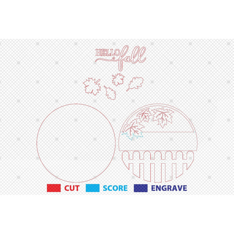 Fall Welcome Sign Laser Cut Files Hello Fall Door Hanger SVG  Pumpkin Svg Fall Porch Door Sign  Fal 1