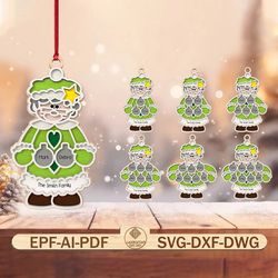personalized christmas family ornament laser cut file svg ,christmas wood sign svg ,christmas ornament svg