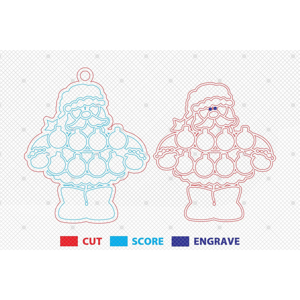 Personalized Christmas Family Ornament Laser Cut File Svg Santa Claus Christmas Ornament SvgChristm 1