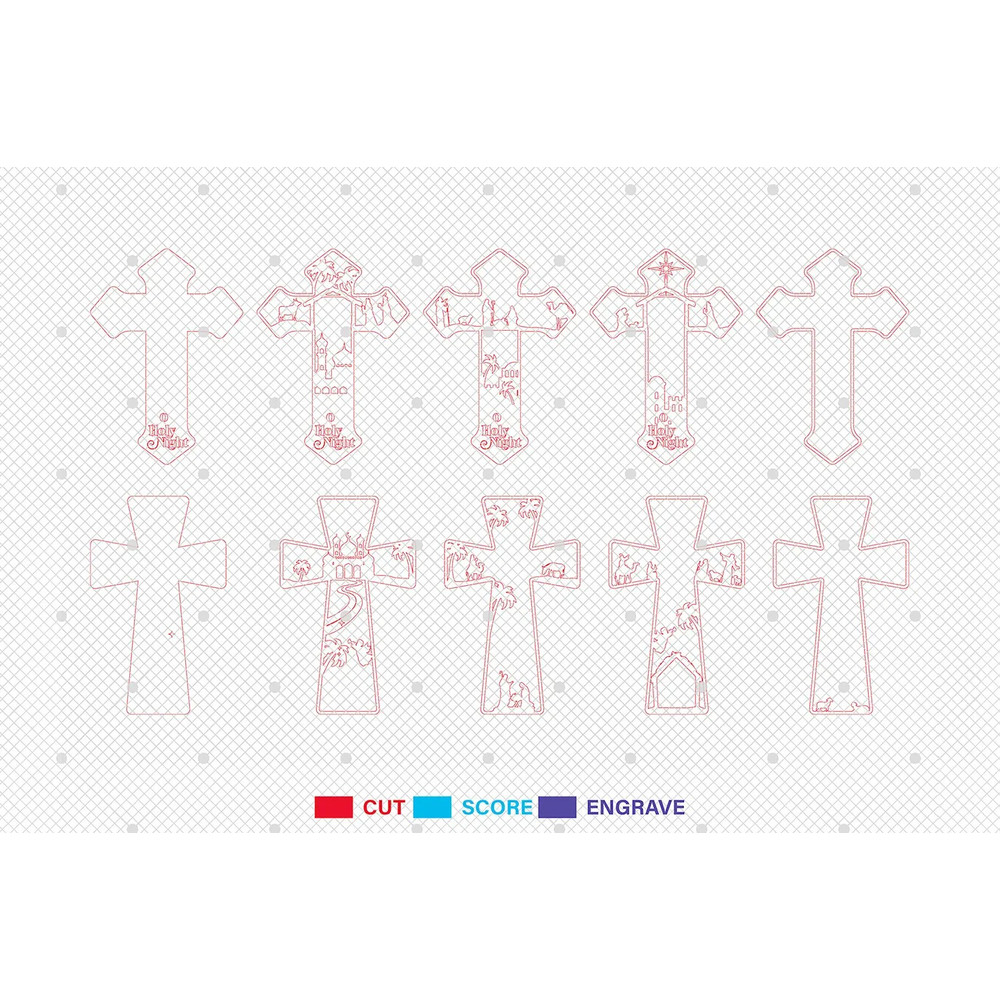 Nativity Cross Standing Wood Sign Svg Nativity Scene Sign Svg Cross Svg 1