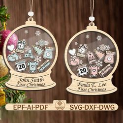 4d shake babies ornament svg, christmas ornament svg,glowforge svg files