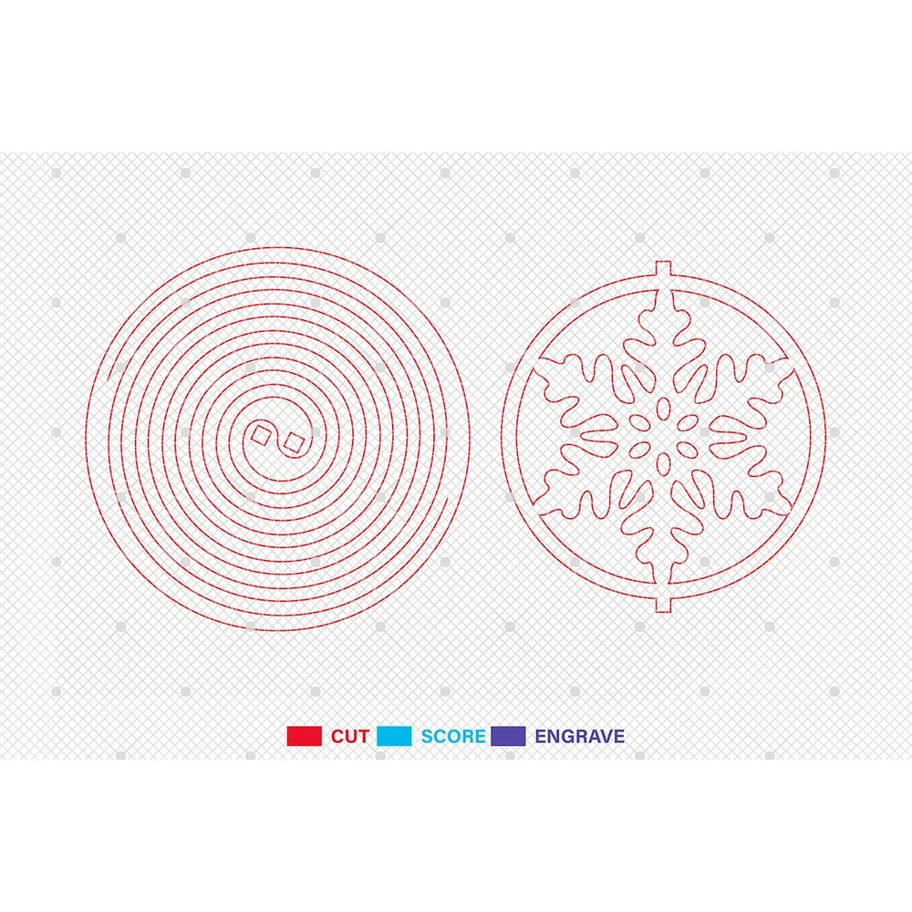 Spiral Snowflake Ornament Svg Round Hanging Svg Set Xmas Present Svg Christmas Tree Decoration Svg 1