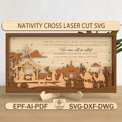nativity scene standing wood sign svg, nativity standing laser cut ,nativity scene sign svg, jesus svg, faith svg