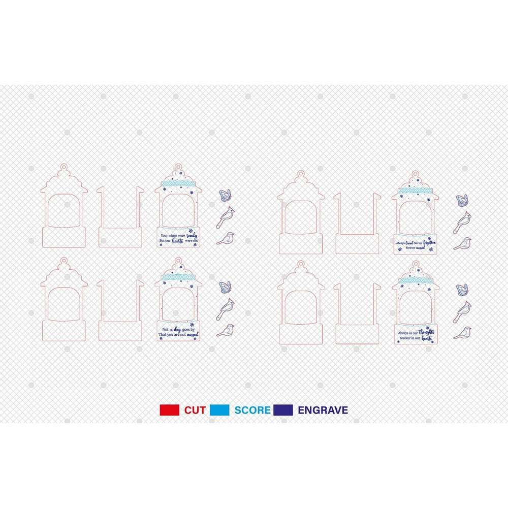 Personalized Cardinal Bird And Butterfly Lantern Ornament SvgMemorial Ornament SvgChristmas Gift Sv 1