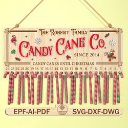 personalized christmas family countdown calendar svg