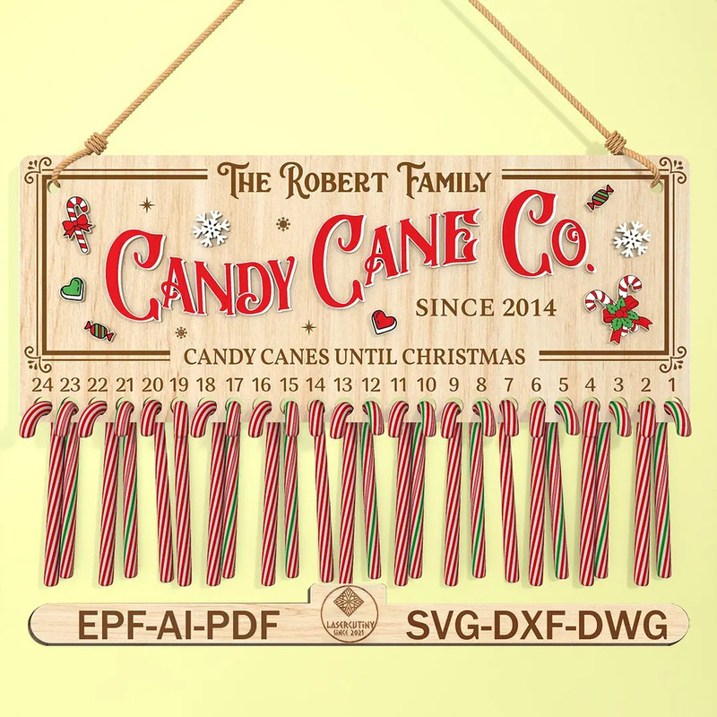 Personalized Christmas Family Countdown Calendar Svg 0