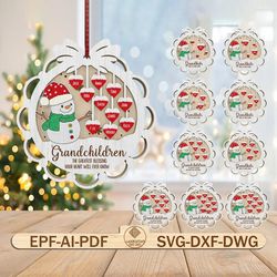 personalized grandchildren the greatest blessing your heart will ever know ornament svg, christmas snowman ornament svg