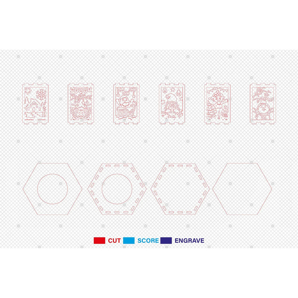 3D Merry Christmas Tea Light Holder Laser Cut File Christmas Scene Lamp Svg Santa Ho Ho Ho Candle L 1
