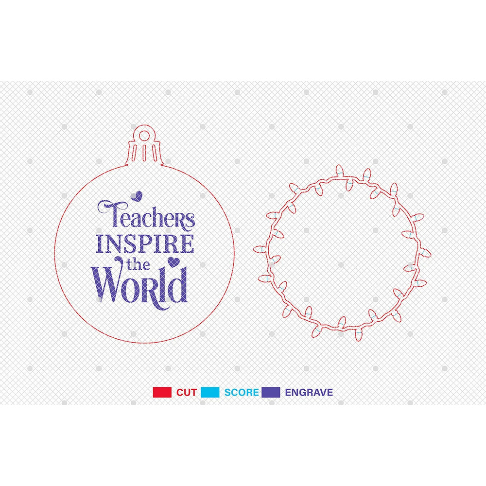 Teacher Christmas Ornament Laser Cut File SvgSanta Favorite Teacher SvgRound Christmas Ornament Svg 1