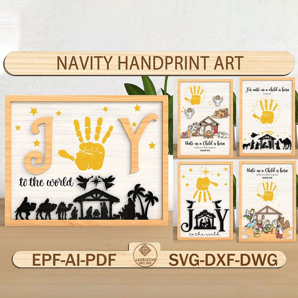 Christmas Nativity Navity Handprint Art Svg Christmas Handprint Cut File Svg Jesus SvgNativity Scen 0