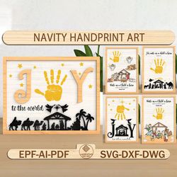 christmas nativity navity handprint art svg, christmas handprint cut file svg, jesus svg,nativity scene svg