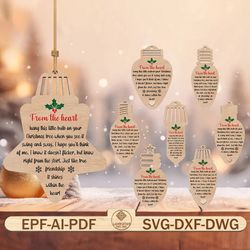 friends christmas ornament svg, friend ornament svg, christmas tree decoration svg, bestfriend svg, bff svg