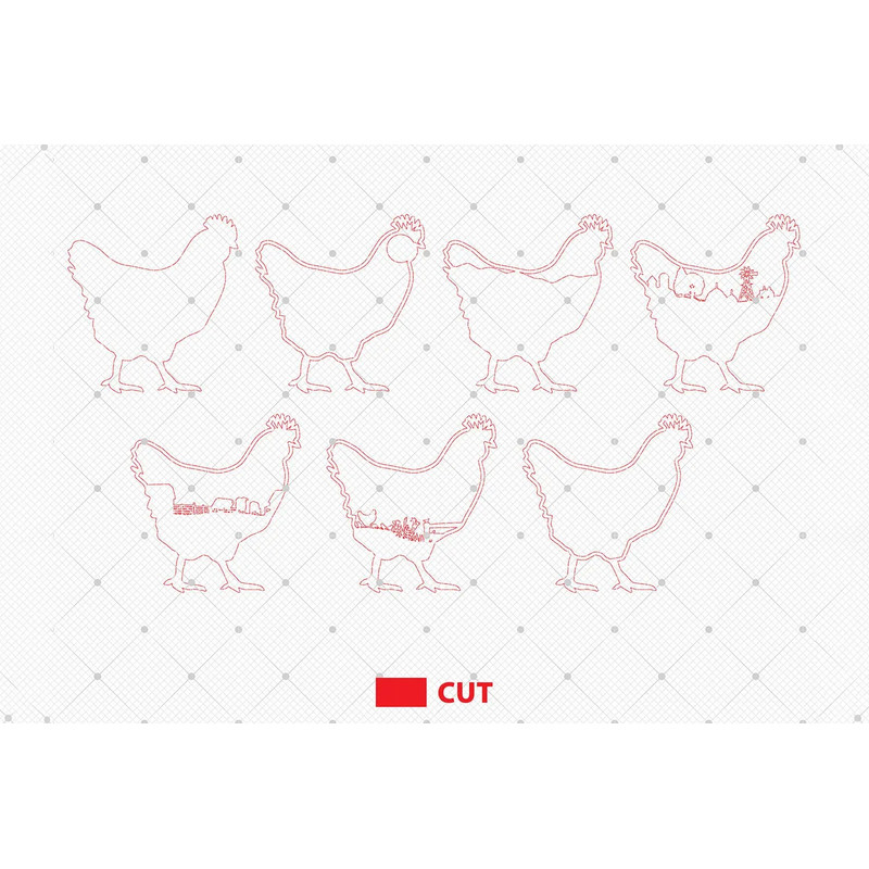 Chicken Stand Decor Multilayer 3D Laser Cut Files SVG 1