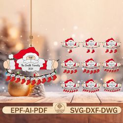merry christmas sock family svg, sock stocking hanger svg, custom family name svg, personalized member name svg