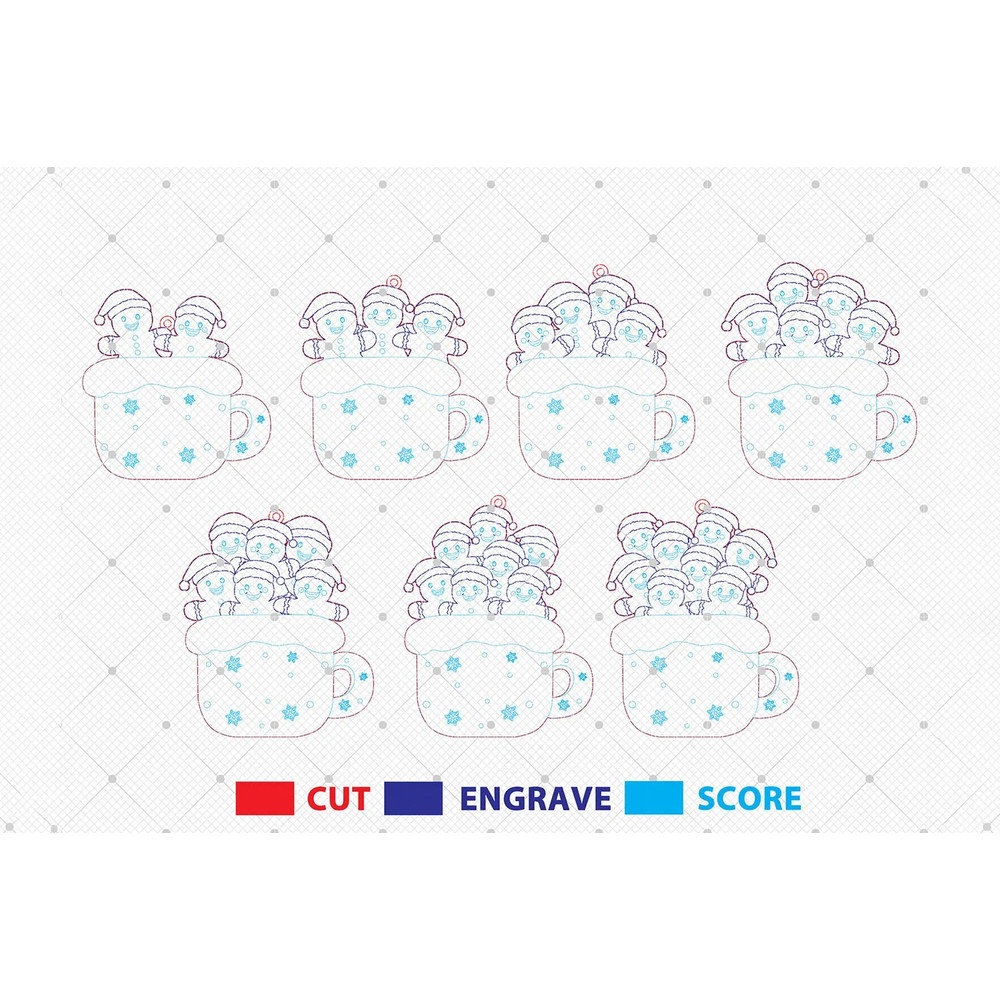 Personalized Xmas Family Name Ornament Svg Merry Christmas Gingerbread Hanger Svg 1