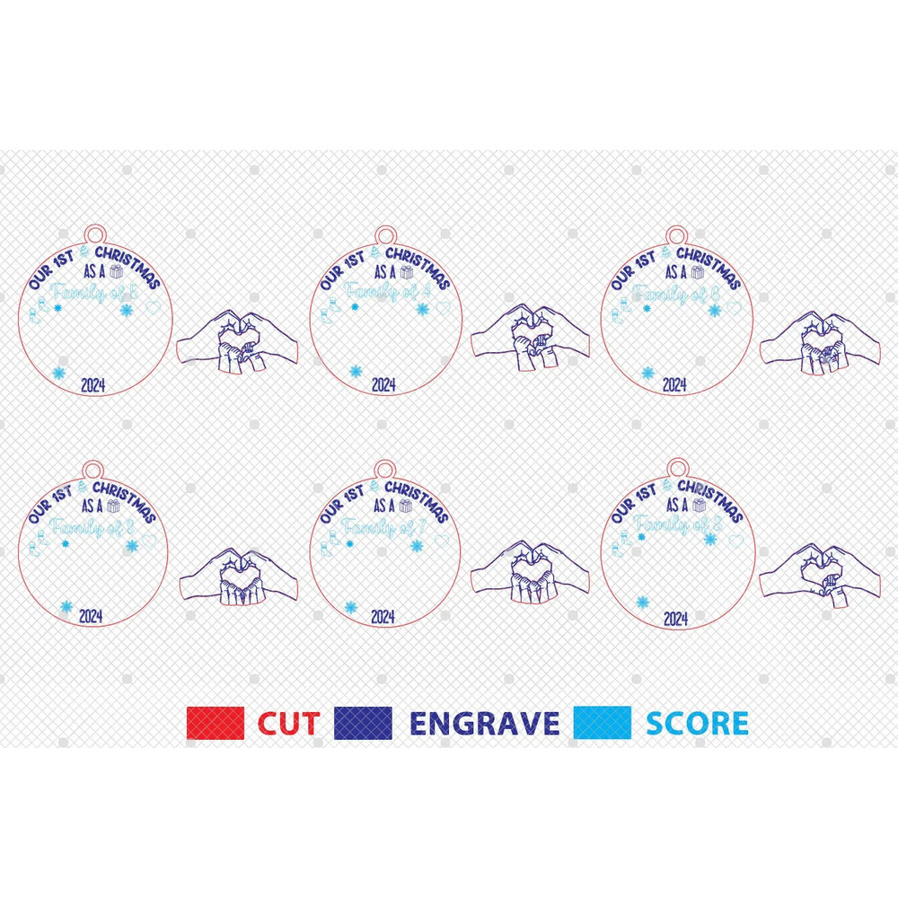 Personalized Babys First Ornament SvgChristmas As A Family Laser Cut Files Christmas Ornament SvgCh 1