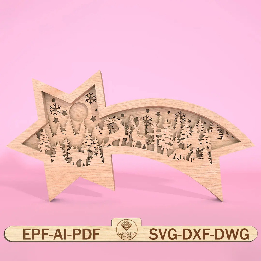 Multilayer Christmas Scene 3D Digital Files SVG Multilayer Cut Files 0