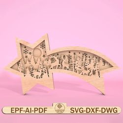 multilayer christmas scene 3d digital files svg, multilayer cut files