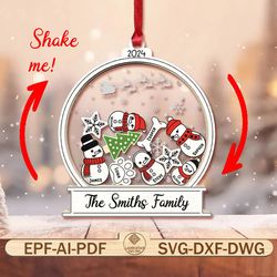 christmas ornament laser cut files,the smiths family christmas ornament svg,snowman christmas ornament svg