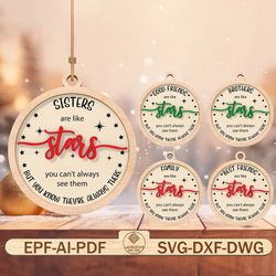 best friend christmas ornaments laser cut file svg, funny christmas ornament svg, christmas quote svg,christmas gift