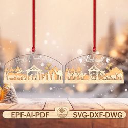 nativity ornament svg, nativity ornament laser cut files svg