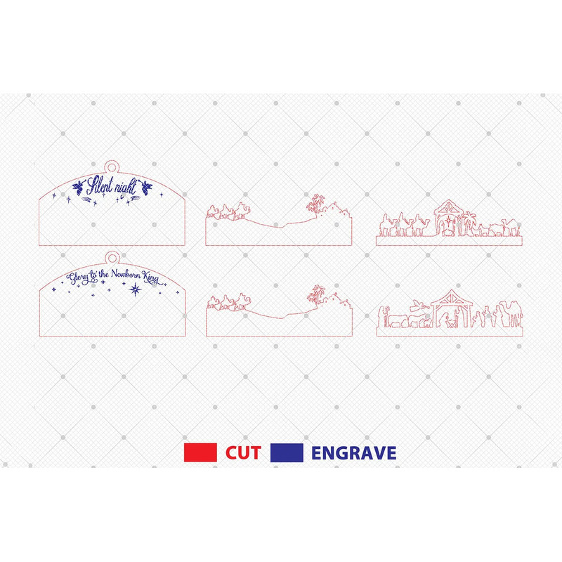 Nativity Ornament Svg Nativity Ornament Laser Cut Files Svg 1