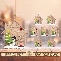 customize family name svg, personalized member name svg, christmas tree svg, christmas pole svg, snowman svg