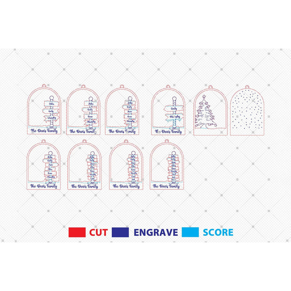 Personalized Christmas Ornament Svg Christmas Tree Family Ornament Svg Christmas Tree Wood Sign Svg 1