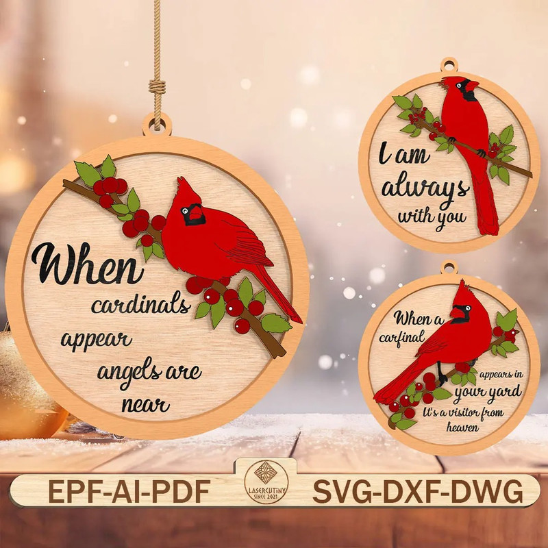Cardinal Ornament SvgMemorial Ornament Svg Christmas Ornament Svg 0