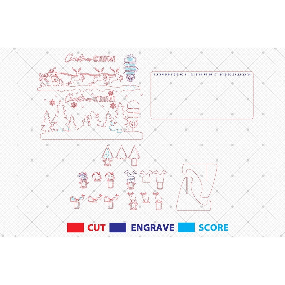 Christmas Countdown Standing Cut File SVGDay Until Christmas SvgChristmas Scene Sliding Calendar Sv 1