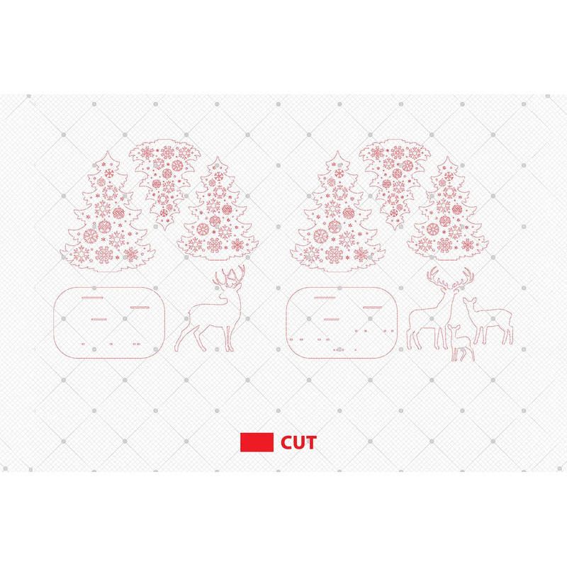Christmas Trees And Deer Standing Cut File SvgChristmas Scene Svg Standing Holiday Trees SvgDeer Sv 1