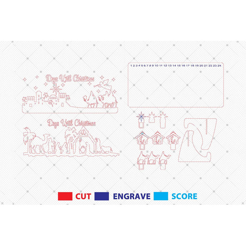 Nativity Scene Countdown Standing Cut File SVGSliding Christmas Calendar SvgDay Until Christmas Svg 1