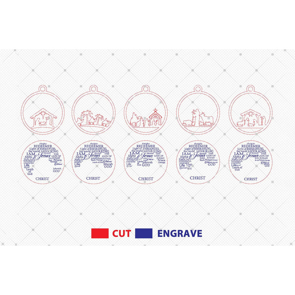 Nativity Scene Ornament Laser Cut File SvgChristmas Ball Ornament SvgChristmas Ornament Svg 1