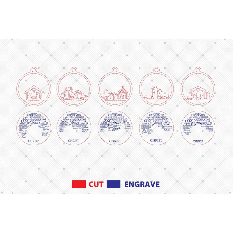 Nativity Scene Ornament Laser Cut File SvgChristmas Ball Ornament SvgChristmas Ornament Svg 1