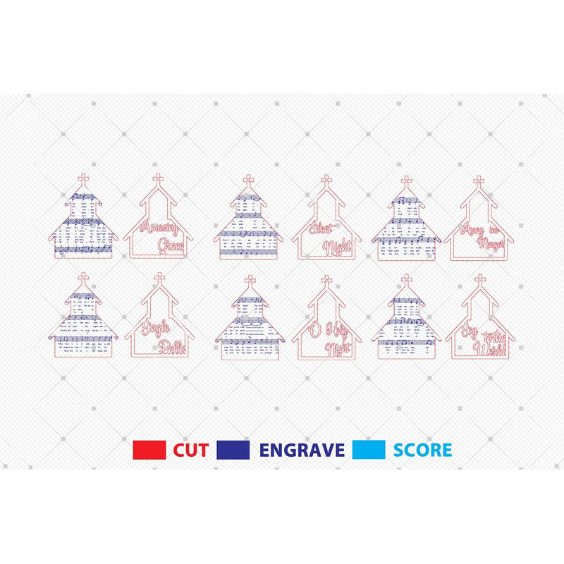 Christmas Church Sheet Music Ornaments Svg Christian Ornament Svg Church Wood Ornament Svg Christma 1