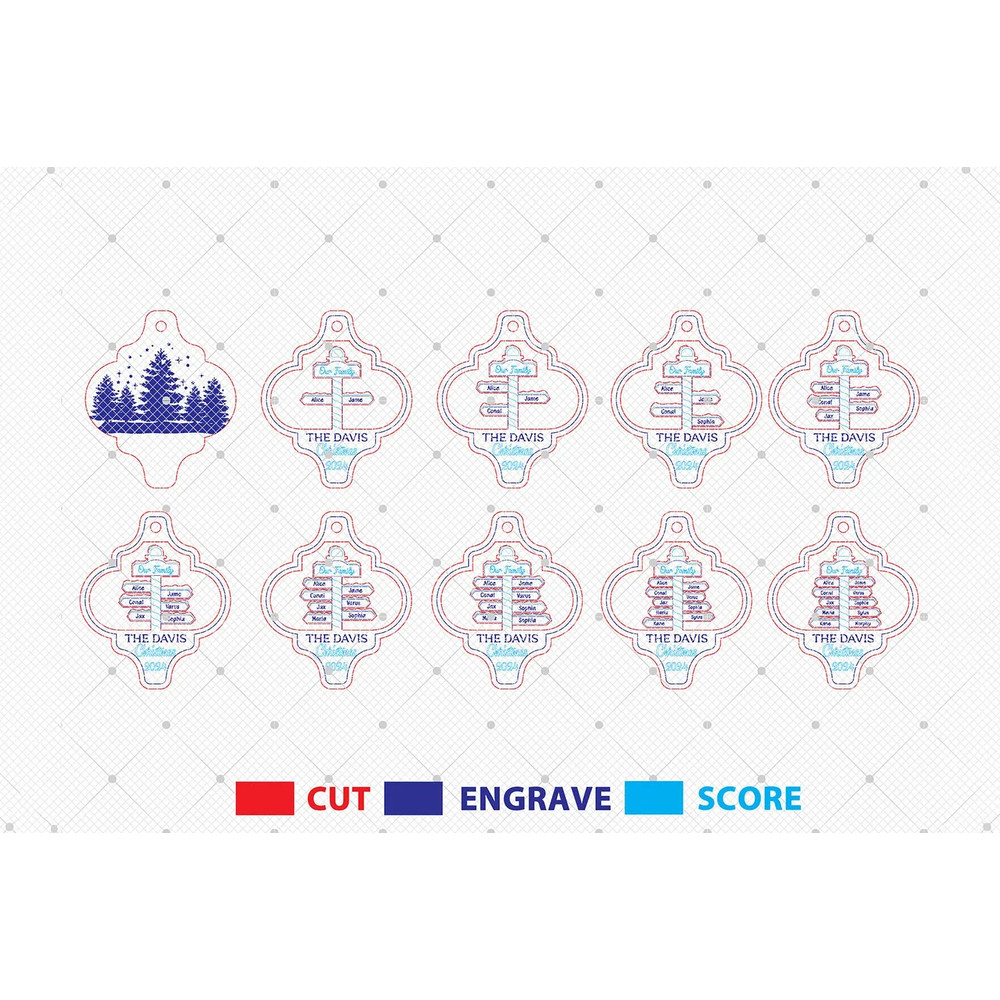 Christmas Family Personalized Ornament Cut File Svg Christmas Wood Sign Svg Winter Ornament Svg Chr 1