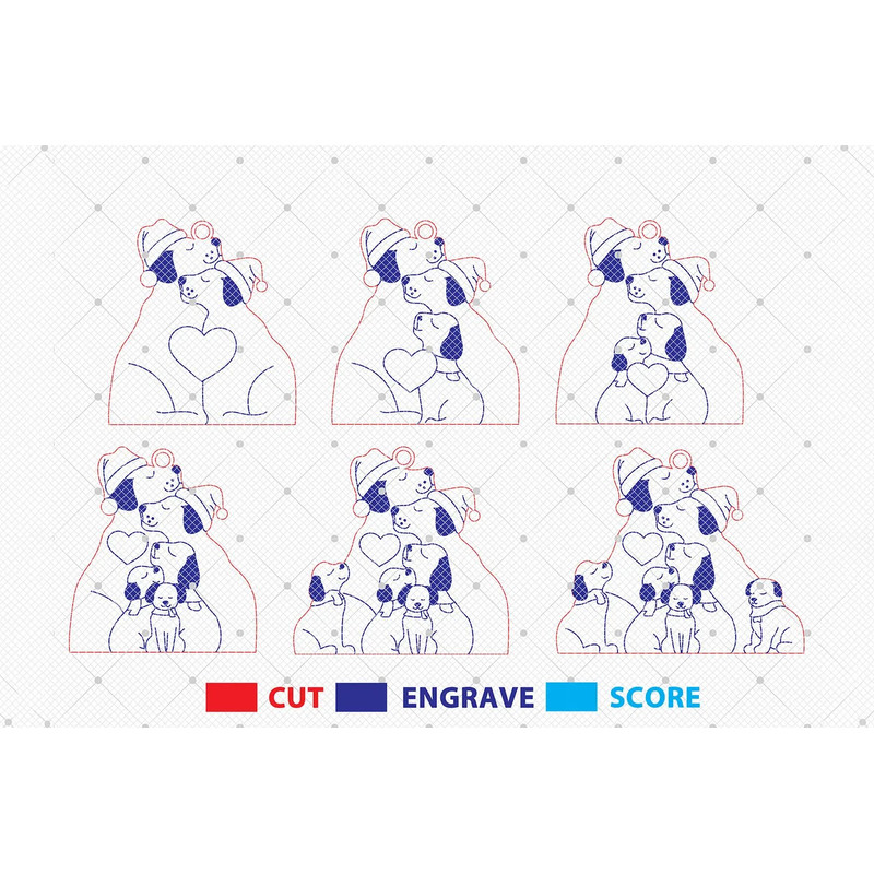 Personalized Family Dog Ornament Cut File SVG Family Christmas Ornament SvgDog Christmas Ornament 1