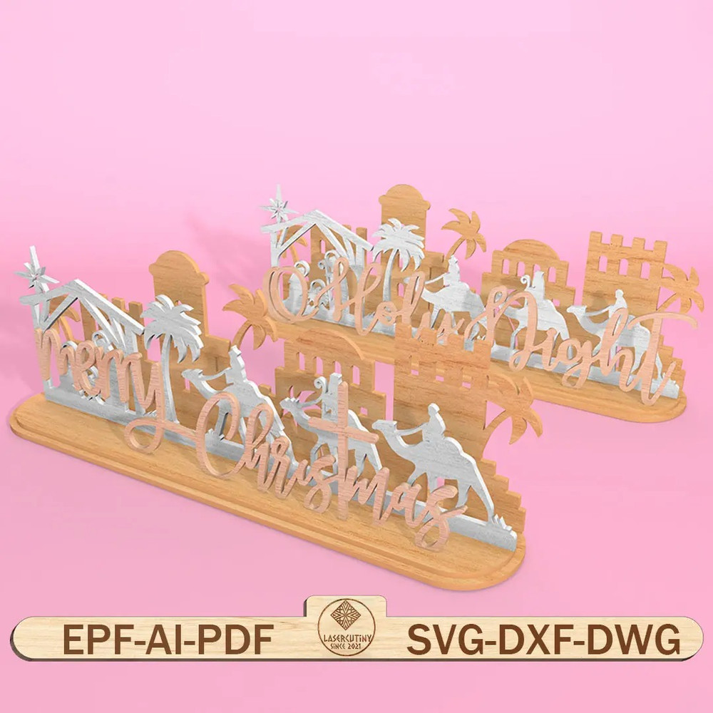 Nativity Scene Standing Layer Cut Files Svg Nativity Christmas Laser Cut File SvgNativity Scene Lay 0