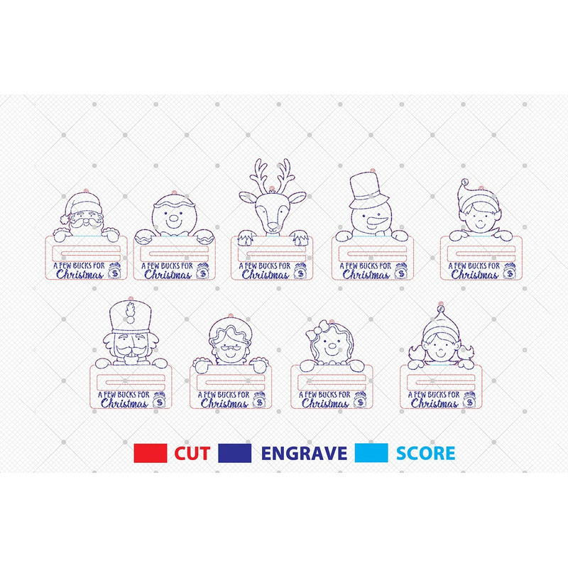 Personalized Money Holder Ornament Svg Customize Name Cash Holder Svg Merry Christmas Character Svg 1