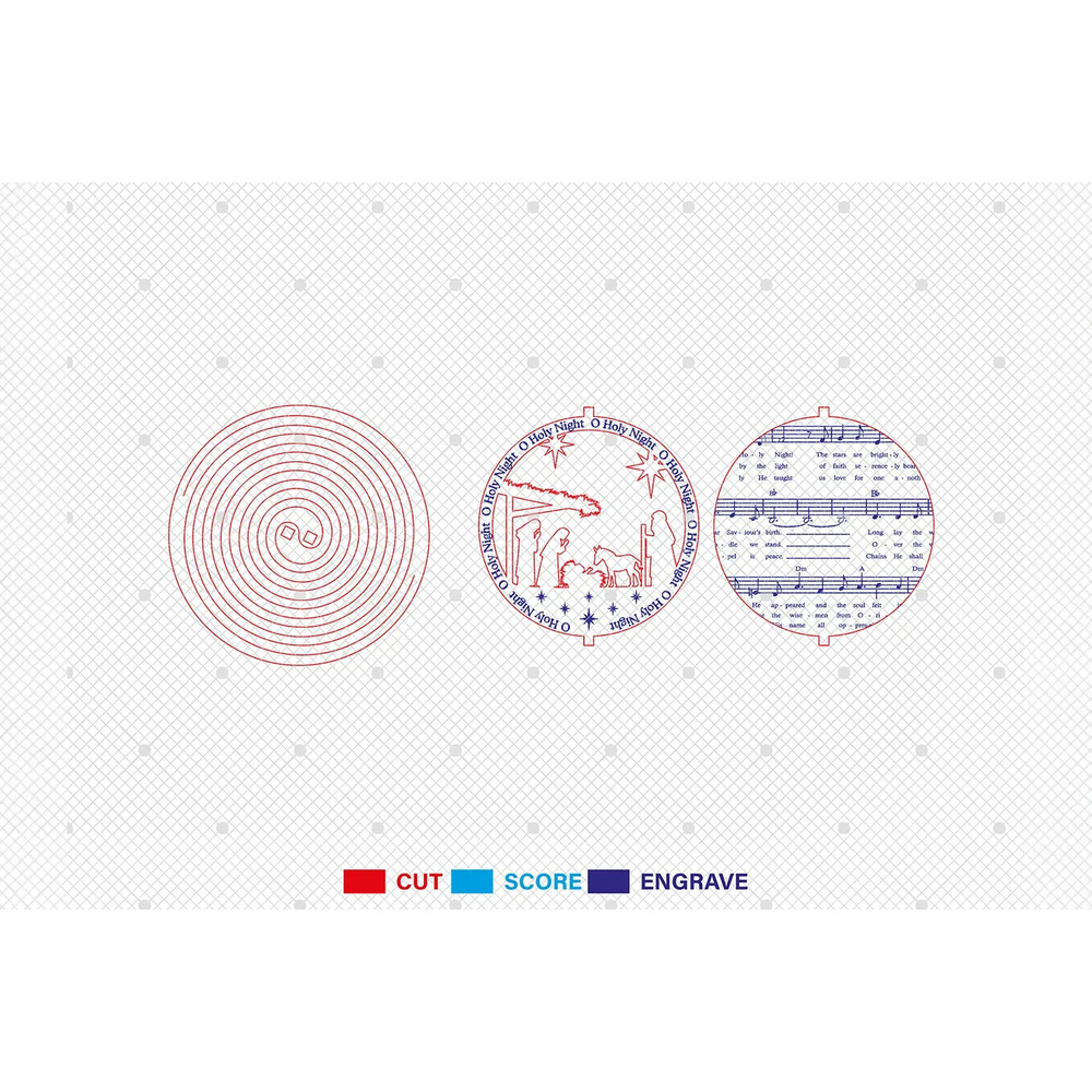 Spiral Nativity Scene Ornament SvgMusic Sheet Nativity Ornaments SvgChristmas Ornament SvgChristian 1