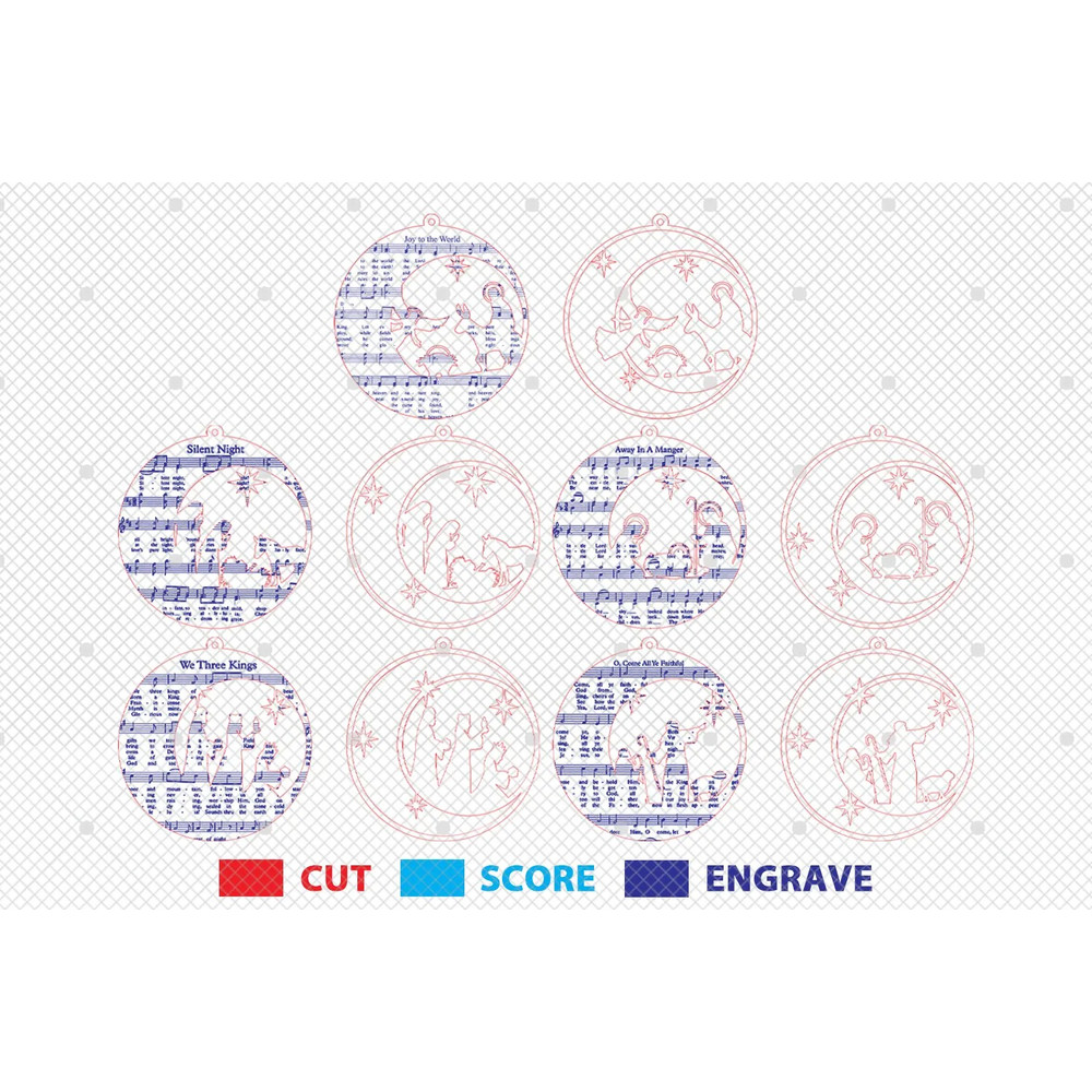 Music Sheet Nativity Ornaments Svg Nativity Scene Ornament Svg Christmas Ornament SvgChristian Orna 1