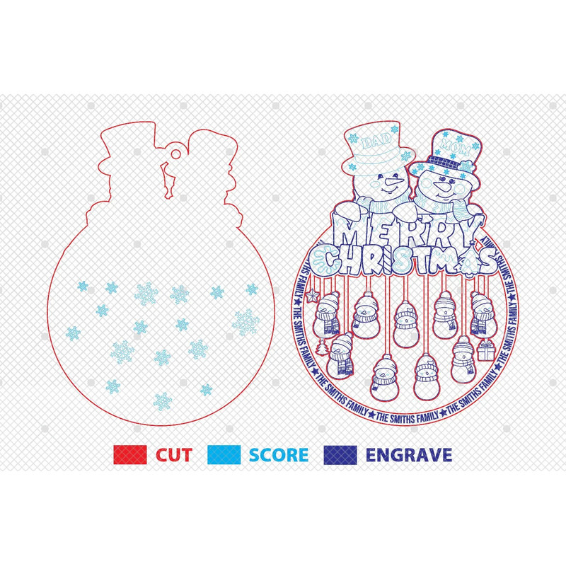 Personalized Christmas Family Ornament SvgFamily Name Ornament Svg Snowman Ornament Svg Funny Chris 1