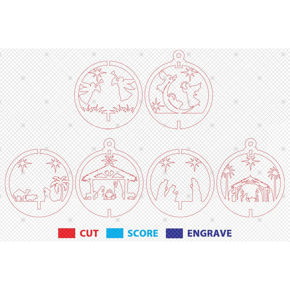 3D Nativity Ornament Svg Merry Christmas Bauble Svg Nativity Scene Lasercut File Svg Baby Jesus Svg 1
