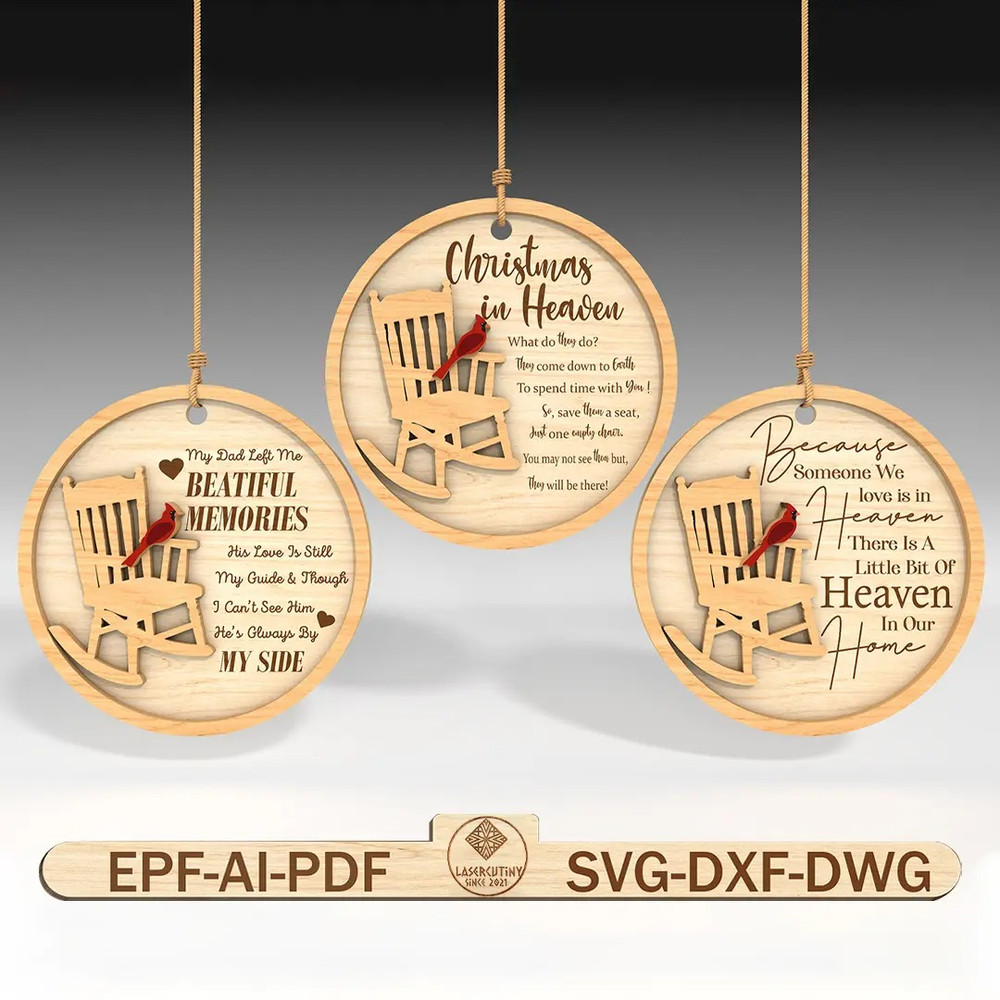 Red Cardinal Christmas Ornament Laser Cut Files Cardinal Ornament SvgMemorial Ornament Svg Christma 0